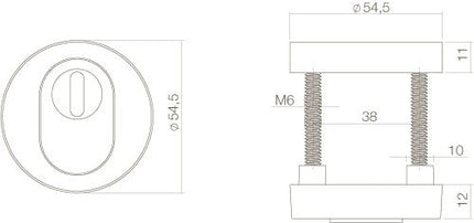 Intersteel Veiligheidsrozet SKG*** kerntrekbeveiliging rond messing getrommeld - Doika - Veiligheidsrozetten - Intersteel - 8714186336922 - 11,375,100