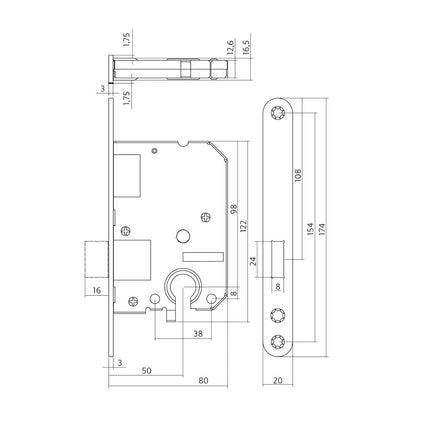 Intersteel Woningbouw cilinder kastslot 55 mm zwart - Doika - Woningbouwsloten - Intersteel - 8714186463130 - 94,954,829