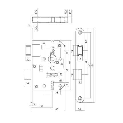 Intersteel Woningbouw klavier dag - en nachtslot zwart 55 mm - Doika - Woningbouwsloten - Intersteel - 8714186463086 - 94,954,724