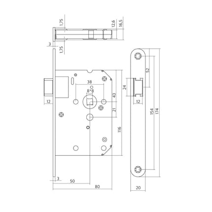 Intersteel Woningbouw loopslot rvs geborsteld - Doika - Woningbouwsloten - Intersteel - 8714186427323 - 94,954,211