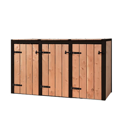 Kliko Ombouw Laura 3x240 liter 205x87.5x119cm Douglas Hout - Doika - Ombouw Kliko - Volente - 8720094052571 - 8720094052571