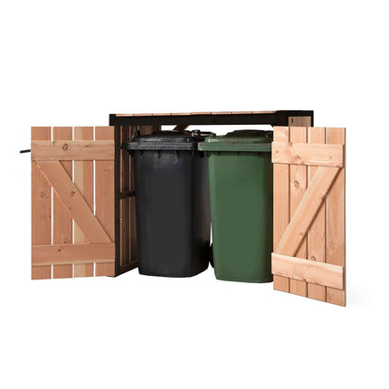 Kliko Ombouw Mia 2x240 liter 133.5x87.5x119cm Douglas Hout - Doika - Ombouw Kliko - Volente - 8720094052564 - 8720094052564