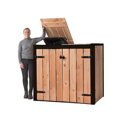 Kliko Ombouw Mia 2x240 liter 133.5x87.5x119cm Douglas Hout - Doika - Ombouw Kliko - Volente - 8720094052564 - 8720094052564