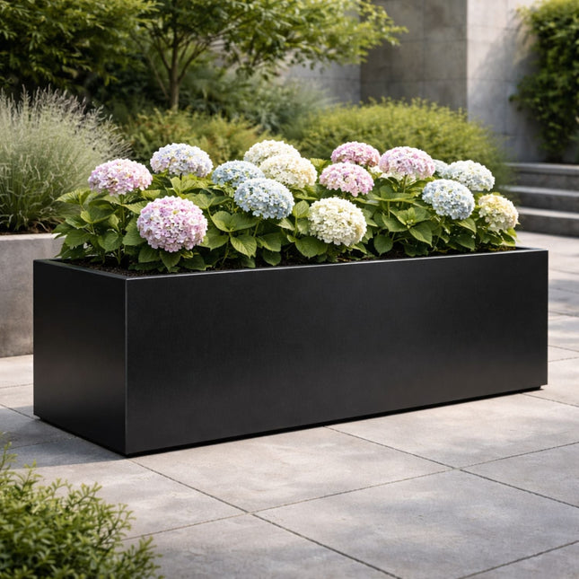 Aluminium-Pflanzkübel Länglich Tiefschwarz 150 × 50 × 60 cm RAL 9005