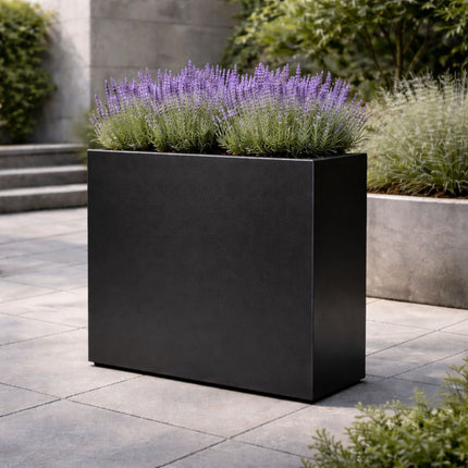 Langwerpige aluminium plantenbak 90x30x80 cm - Gitzwart (RAL 9005) - Doika - Plantenbak - Geroba -  - Artus5