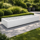 Langwerpige aluminium watertafel met fonteinen 400x100x40cm 103kg - Zuiver Wit (RAL 9010) - Doika - Watertafel - Geroba -  - TaulaAA4-9010