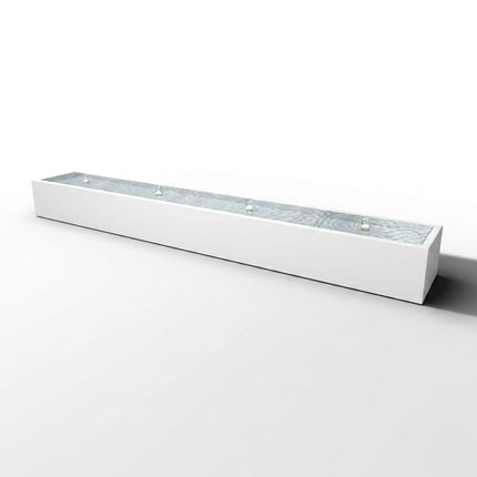 Langwerpige aluminium watertafel met fonteinen 400x60x40cm 75kg - Zuiver Wit (RAL 9010) - Doika - Watertafel - Geroba -  - TaulaAA10-9010