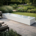 Langwerpige aluminium watertafel met fonteinen 500x100x40cm 124kg - Zuiver Wit (RAL 9010) - Doika - Watertafel - Geroba -  - TaulaAA2-9010