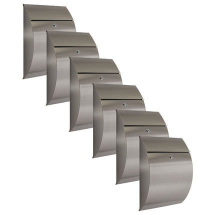 Practo Garden Brievenbussen Las Vegas RVS | Set van 6 stuks - Doika - Brievenbus - Practo Garden -  - 6 stuks van B514