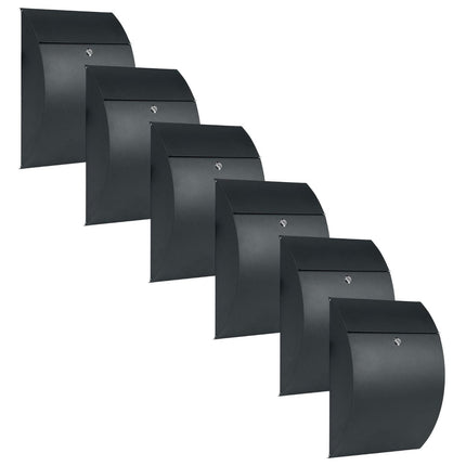 Practo Garden Brievenbussen Montreal mat zwart | Set van 6 stuks - Doika - Brievenbusset - Practo Garden -  - 6 stuks van B414AN