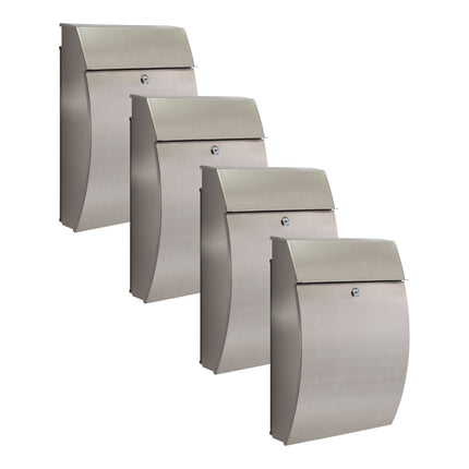 Practo Garden Brievenbussen New York RVS | Set van 4 stuks - Doika - Brievenbusset - Practo Garden -  - 4 stuks van B512