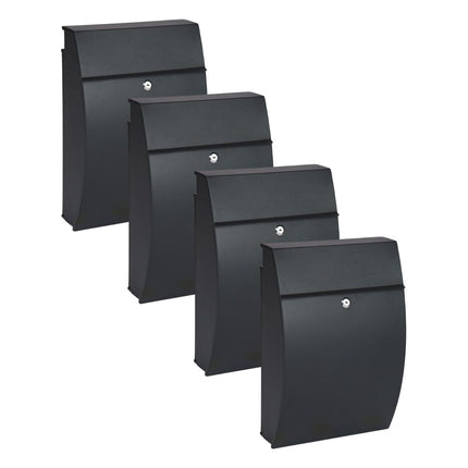 Practo Garden Brievenbussen Vancouver mat zwart | Set van 4 stuks - Doika - Brievenbusset - Practo Garden -  - 4 stuks van B412AN
