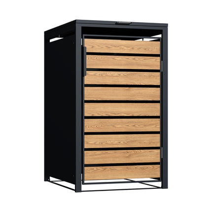 Practo Garden Containerberging Enkel Mat Zwart/eiken