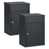 Practo Garden Pakketbrievenbussen Edmonton mat zwart | Set van 2 stuks - Doika - Brievenbusset - Practo Garden -  - 2 stuks van B421AN