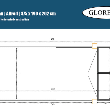 Ren Alfred 475 x 190 x 202 - Aluminium Sluis
