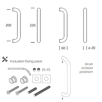 Shuffle Handgreep Atlanta 20 x 200 mm Zwart - Doika - Deurgrepen - Shuffle - 8717727159028 - 62500020