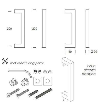 Shuffle Handgreep Denver 20 x 200 mm Zwart - Doika - Deurgrepen - Shuffle - 8717727159042 - 62500030