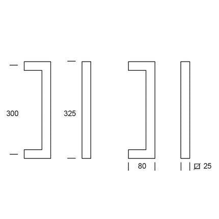 Shuffle Handgreep Denver 25 x 300 mm Zwart - Doika - Deurgrepen - Shuffle - 8717727192193 - 62500330