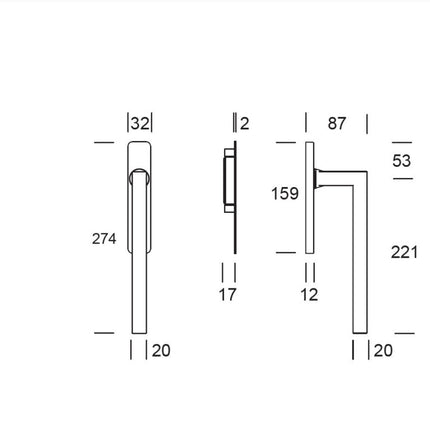 Shuffle SDG Geneve Dubbel PC69 Inox - Doika - Hefschuifdeurbeslag - Shuffle - 8717727182187 - 62080272