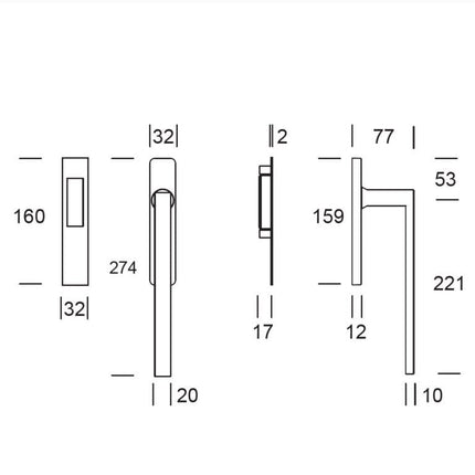 Shuffle SDG Phoenix Enkel Blind Zwart - Doika - Hefschuifdeurbeslag - Shuffle - 8717727182194 - 62081000