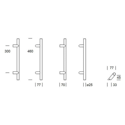 Shuffle Voordeurset rond met Frankfurt schuin & briefplaat zwart - Doika - Voordeurset - Shuffle - 8717727166675 - N1900757