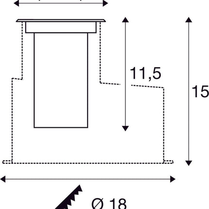 SLV Buitenlamp DASAR® S IP67 Edelstaal - Doika - Buitenverlichting - SLV - 4024163288217 - 1007680