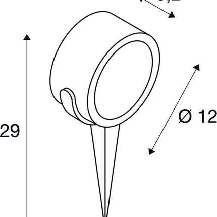 SLV Buitenlamp SITRA 360 SPIKE IP44 Antraciet - 12 cm hoog - Doika - Buitenverlichting - SLV - 4024163134477 - 231525