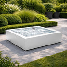 Vierkante aluminium watertafel met fontein 120x120x40cm 50kg - Zuiver Wit (RAL 9010) - Doika - Watertafel - Geroba -  - TaulaQA1-9010