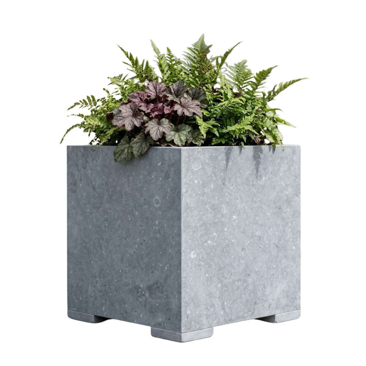 Pflanzkübel aus Belgischem Blaustein Quadratisch Modern mit Boden 80 × 80 × 82 cm
