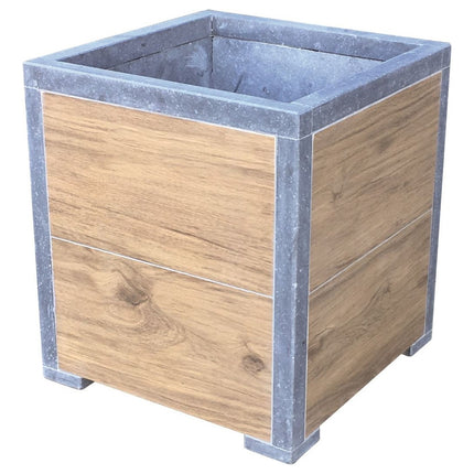 Vierkante arduinen plantenbak Modern Woodlook 50x50x52 cm