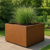 Vierkante cortenstalen plantenbak met bodem 140x140x80 cm - Doika - Plantenbak - Geroba -  - ArtesaB15