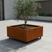Vierkante cortenstalen plantenbak met wielen 100x100x40 cm - Doika - Plantenbak - Geroba -  - ArtesaWH8