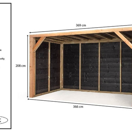Voldux Schuilstal April 369 x 196 x 208 cm - Doika - Schuilstal - Voldux - 8720094051598 - 8720094051598