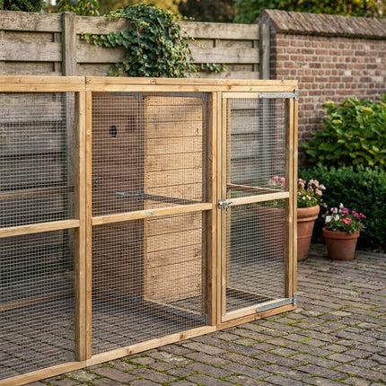 Volière Koen 448 x 179 x 183 cm - Geïmpregneerd hout - Doika - Volière - Glorenza - 8720094051208 - 8720094051208