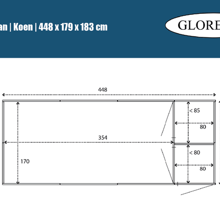 Volière Koene 448 x 179 x 183 cm - Geïmpregneerd hout - Doika - Volière - Glorenza - 8720094051208 - 8720094051208