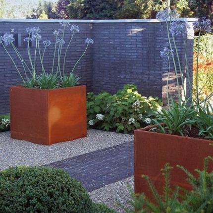 Jardinière Adezz Andes en acier Corten 40x40x40 cm