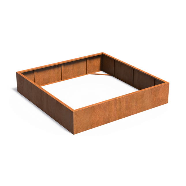 Jardinière Adezz Andes en acier Corten sans fond 200x200x40 cm