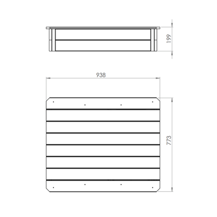 EXIT Aksent houten zandbak 94x77cm - Doika BV - Zandbakken - EXIT Toys - 8718469467464 - 52.05.01.05