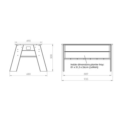 EXIT Aksent kweektafel L met kweekkas en tuingereedschap - Doika BV - Kweektafels - EXIT Toys - 8718469469826 - 52.15.45.00