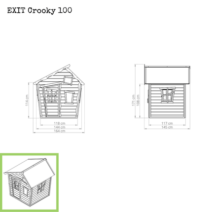 EXIT Crooky 100 houten speelhuis - grijsbeige - Doika BV - Crooky speelhuisjes - EXIT Toys - 8718469466559 - 50.41.00.00