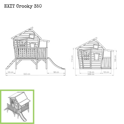 EXIT Crooky 350 houten speelhuis - grijsbeige - Doika BV - Crooky speelhuisjes - EXIT Toys - 8718469466580 - 50.44.00.00