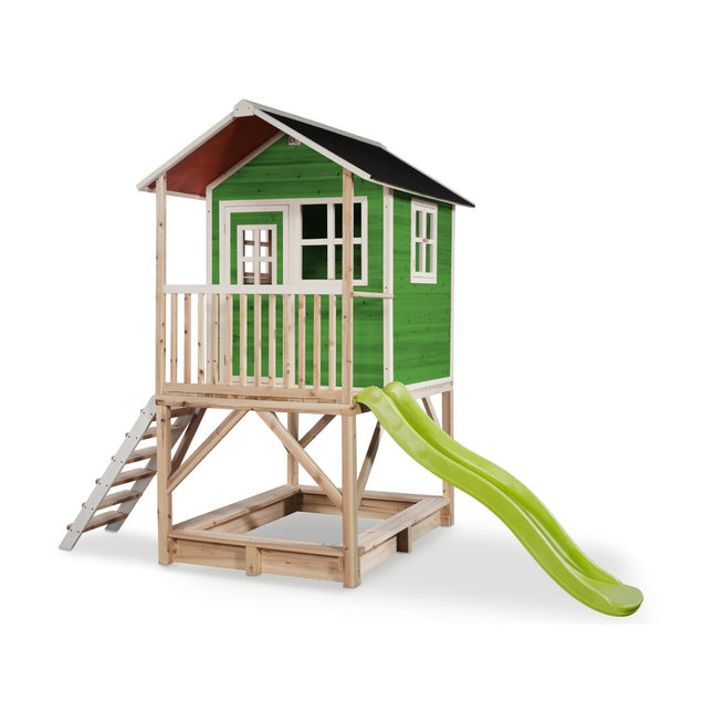 EXIT Loft 500 houten speelhuis - groen - Doika BV - Loft speelhuisjes - EXIT Toys - 8718469460304 - 50.05.22.00