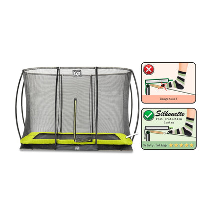 EXIT Silhouette inground trampoline 244x366cm met veiligheidsnet - groen - Doika BV - Trampoline - EXIT Toys - 8719743250604 - 12.95.82.40