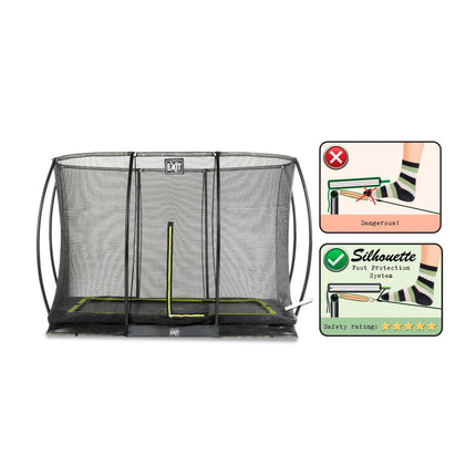 EXIT Silhouette inground trampoline 244x366cm met veiligheidsnet - zwart - Doika BV - Trampoline - EXIT Toys - 8719743250536 - 12.95.82.00