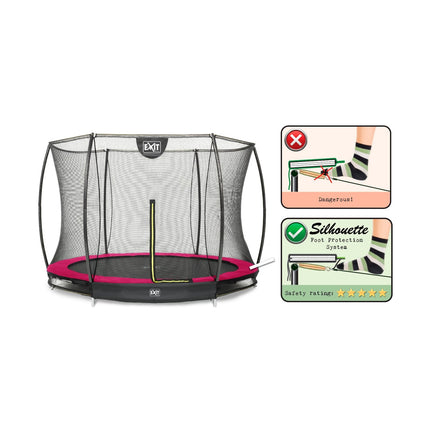 EXIT Silhouette inground trampoline ø244cm met veiligheidsnet - roze - Doika BV - Trampoline - EXIT Toys - 8719743250628 - 12.95.08.60