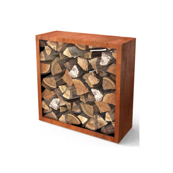 Rangement pour bois de chauffage en acier corten 1500x400x1800 mm