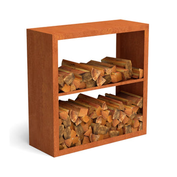 Rangement pour bois de chauffage en acier corten 1500x400x1800 mm