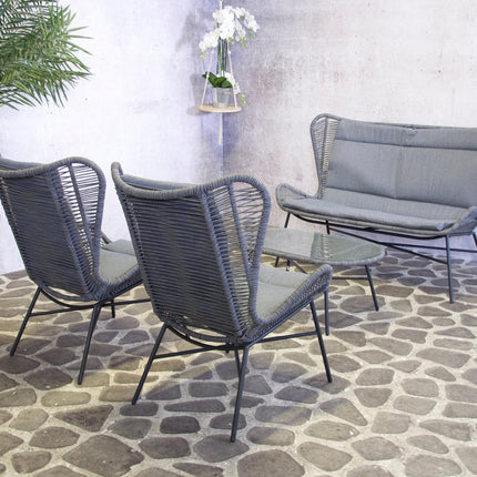 SenS-Line Loungeset Rome antraciet + zwart frame - Doika BV - Loungeset - SenS-Line - 8718026017118 - 5140-A