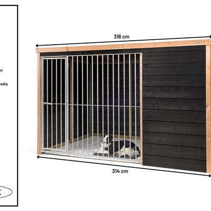 Voldux Hondenhok Bas 314 x 203 x 196 cm - Doika BV - Hondenkennel - Voldux - 8720569173206 - 8720569173206