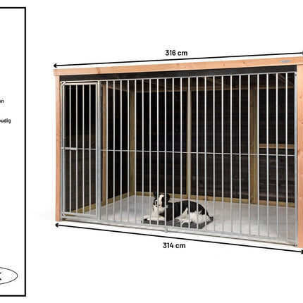 Voldux Hondenhok Dave 314 x 203 x 196 cm - Doika BV - Hondenkennel - Voldux - 8720569173220 - 8720569173220